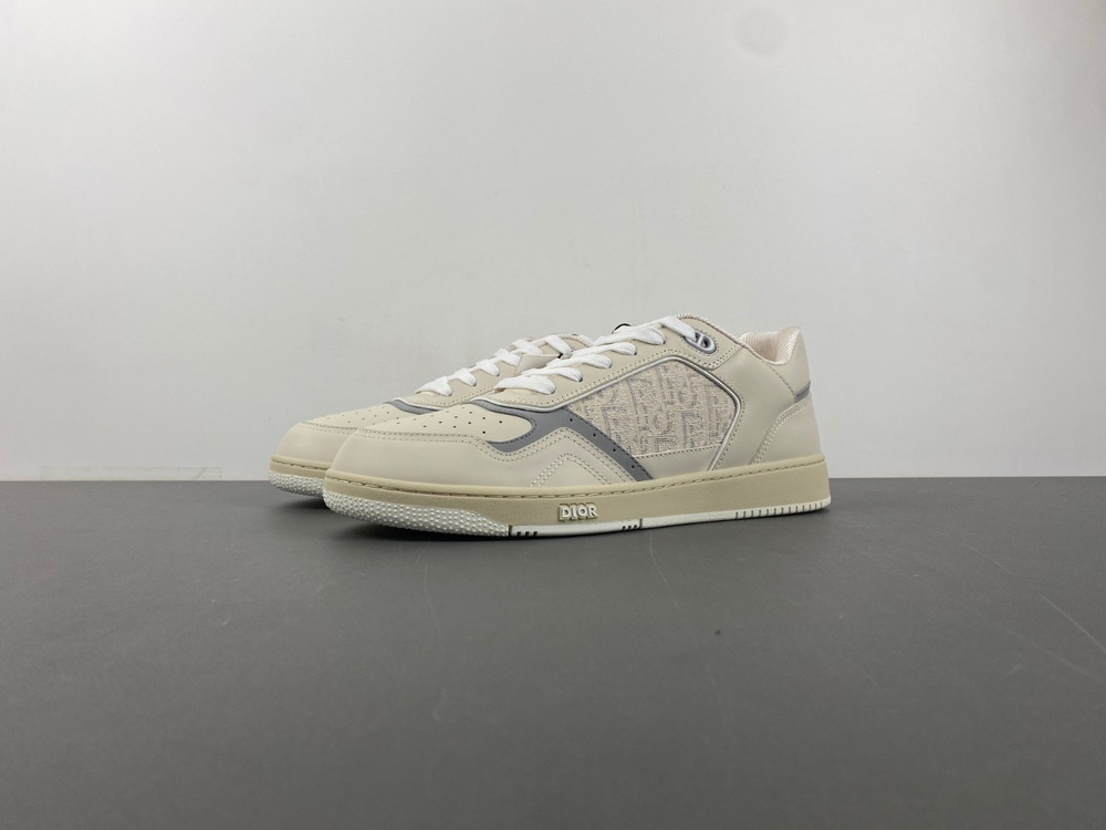 Dior B27 Low Dior Oblique Galaxy Leather Gray White