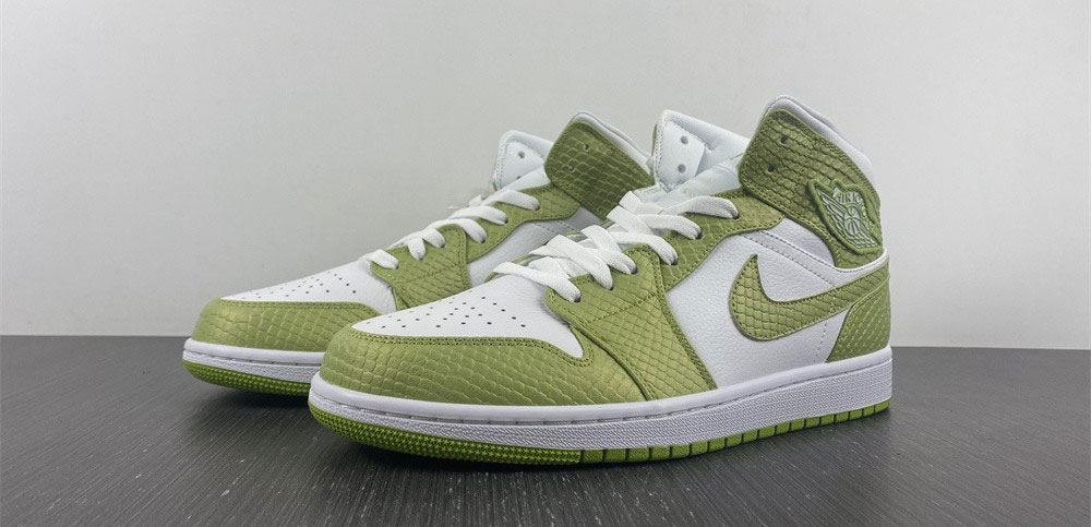 Jordan 1 Mid Green Python
