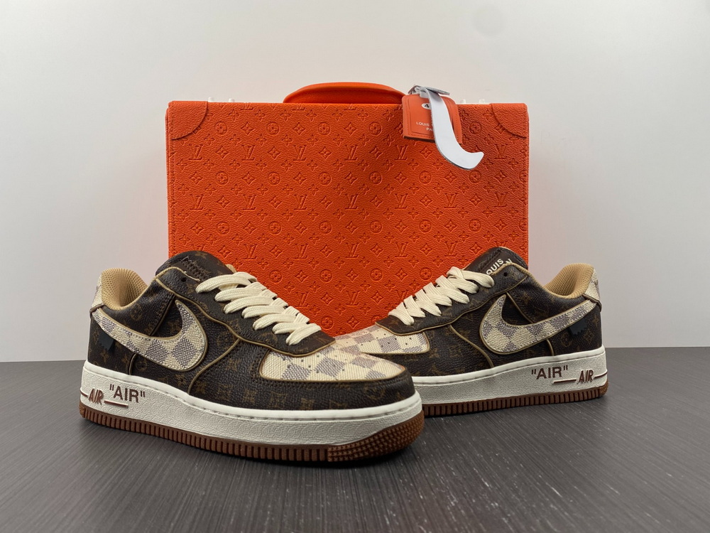 Nike Air Force 1 Low Louis Vuitton Monogram Brown Damier Azur