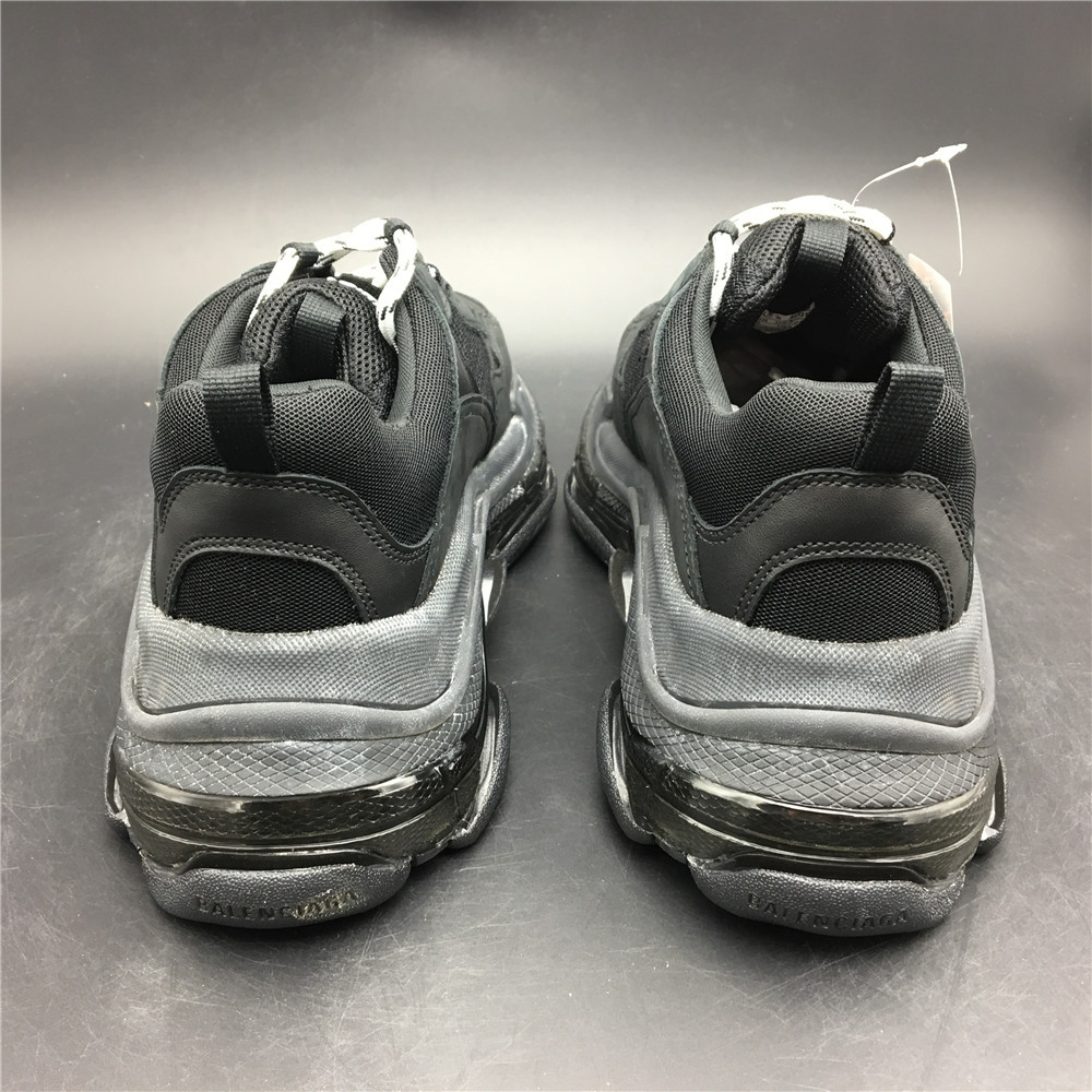 Balenciaga Black Triple S Clear Sole Sneakers