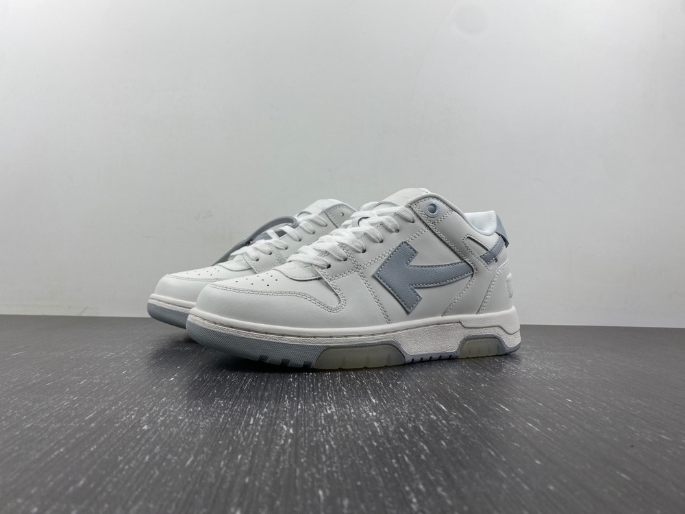 OFF-WHITE Out Of Office OOO Low Tops White Gray