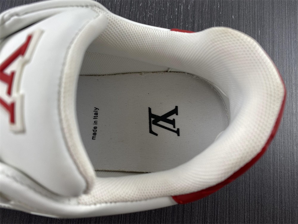Louis Vuitton Trainer White Red Signature