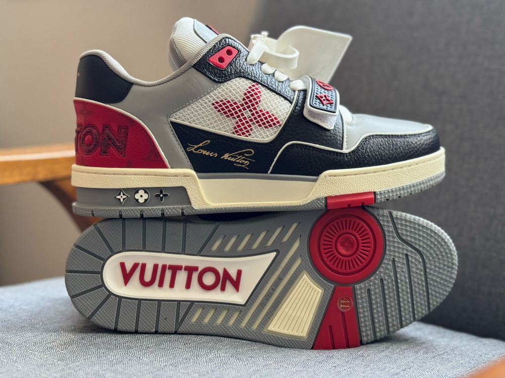 PK Batch Louis Vuitton LV Trainer Red Grey Black US 13=47