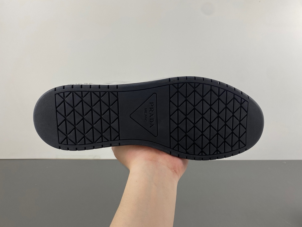 Prada Downtown Low Top Sneakers Leather White Black
