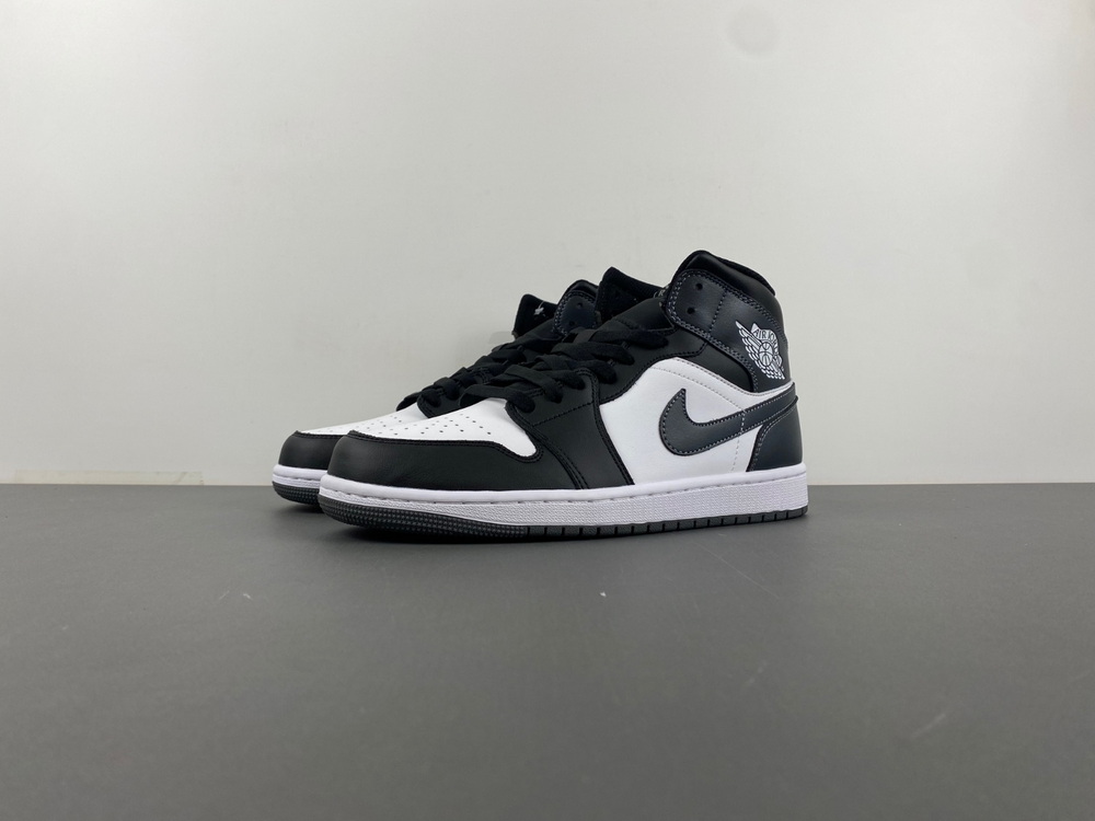 Jordan 1 Mid Black White Iron Grey