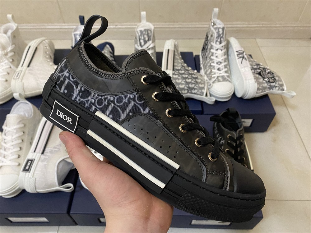 Dior B23 Low Top Canvas Oblique Black