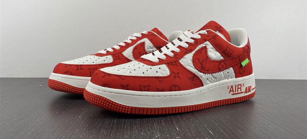 Louis Vuitton Nike Air Force 1 Low By Virgil Abloh White Red