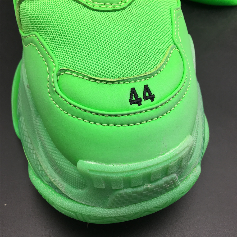 Balenciaga Green Triple S Clear Sole Sneakers