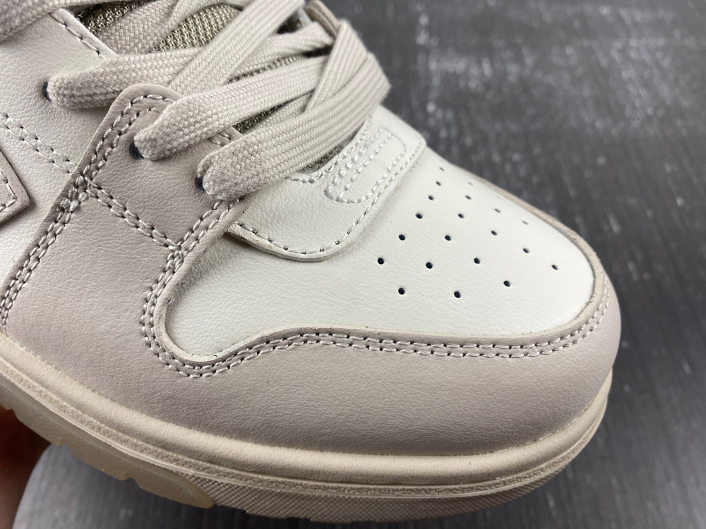 OFF-WHITE Out Of Office OOO Low Tops White Beige