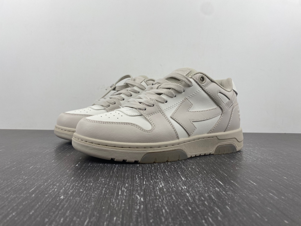 OFF-WHITE Out Of Office OOO Low Tops White Beige