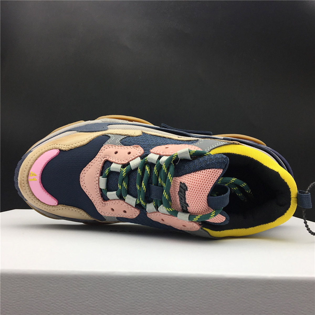 Balenciaga Black Triple S Yellow Grey Pink Sneakers