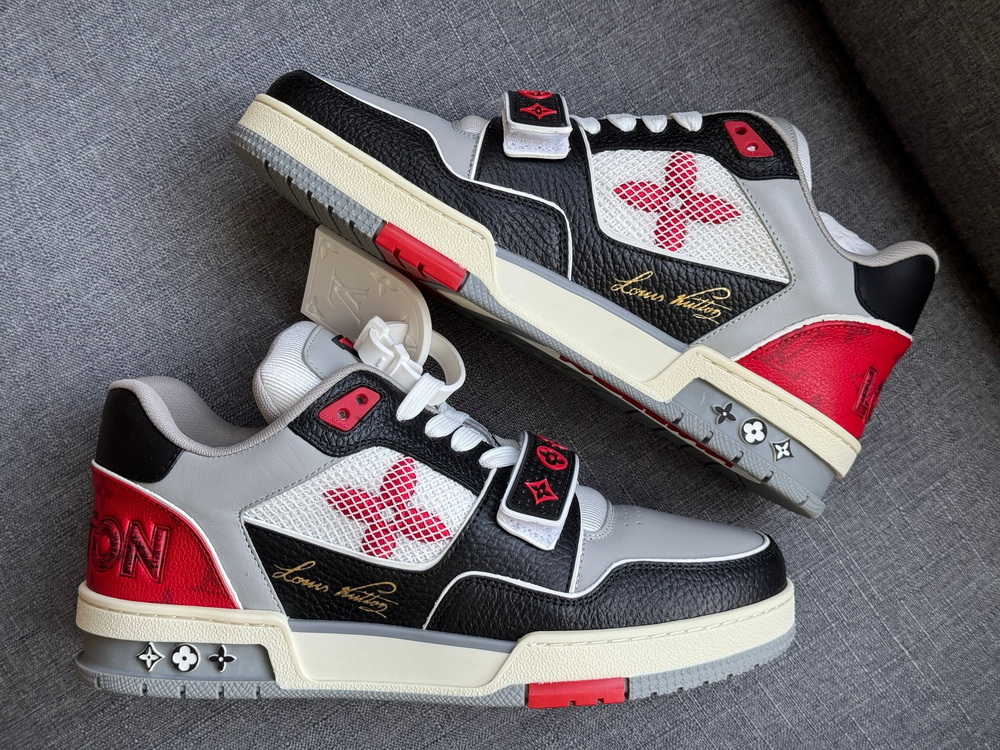 PK Batch Louis Vuitton LV Trainer Red Grey Black US 13=47