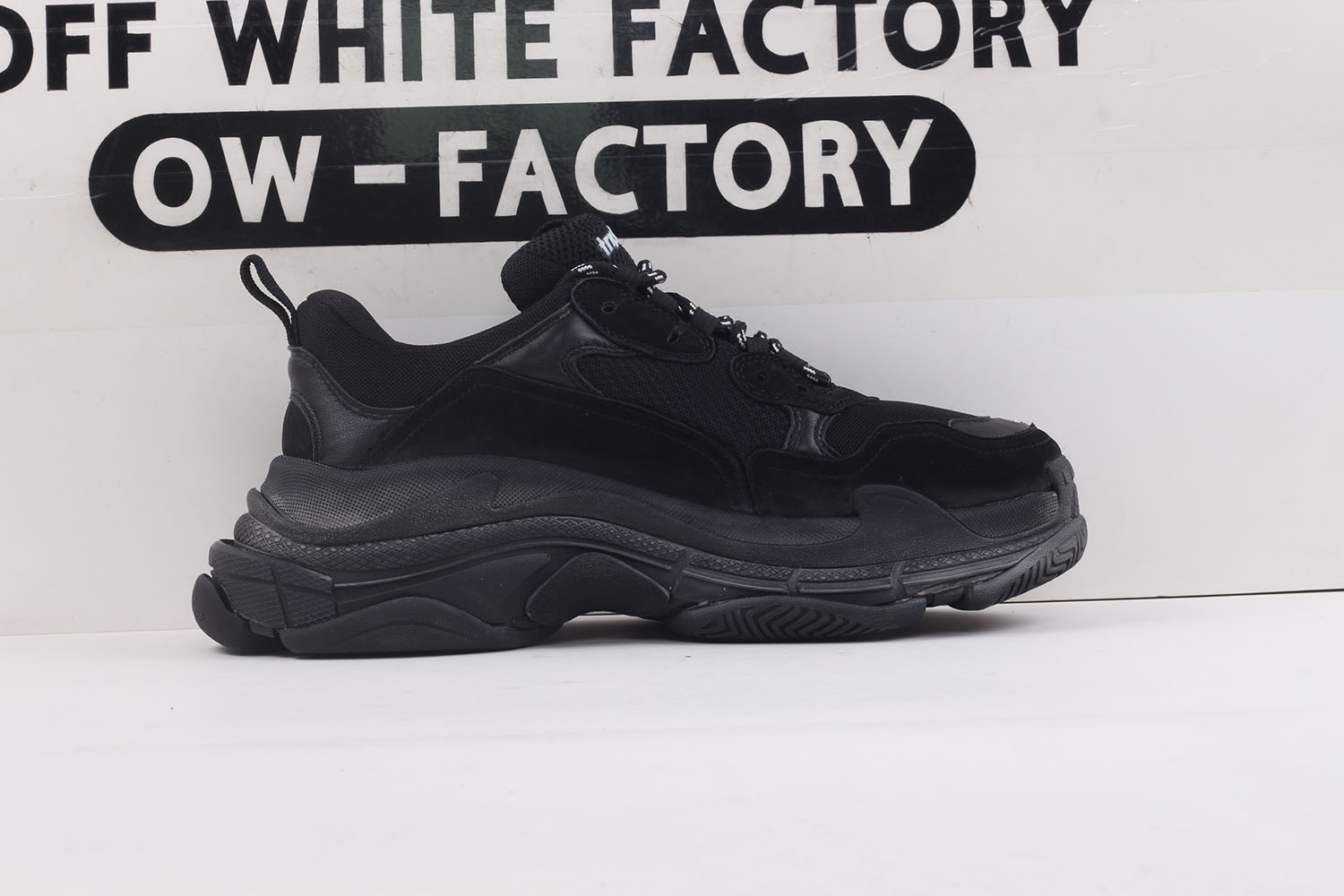 Balenciaga Triple S Mesh Leather Sneakers Black
