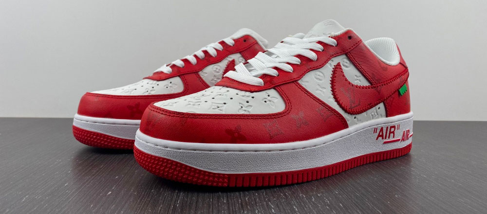 Louis Vuitton Nike Air Force 1 Low By Virgil Abloh White Red US 14=48