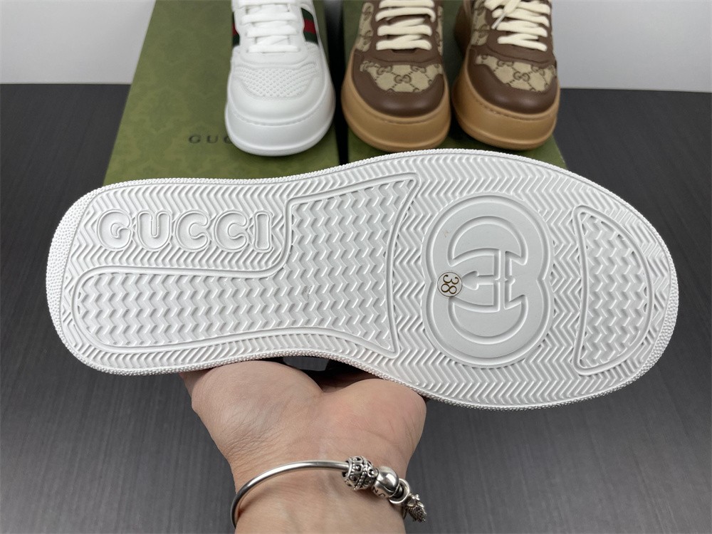 Gucci Men sneaker with Web in white leather