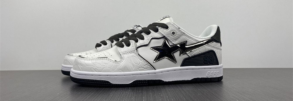 A Bathing Ape Bape SK8 Sta White Silver