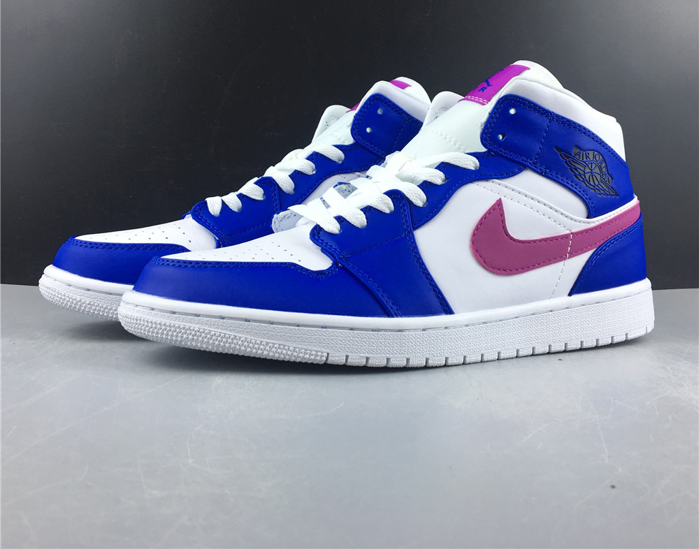 Air Jordan 1 Mid White Blue Pink