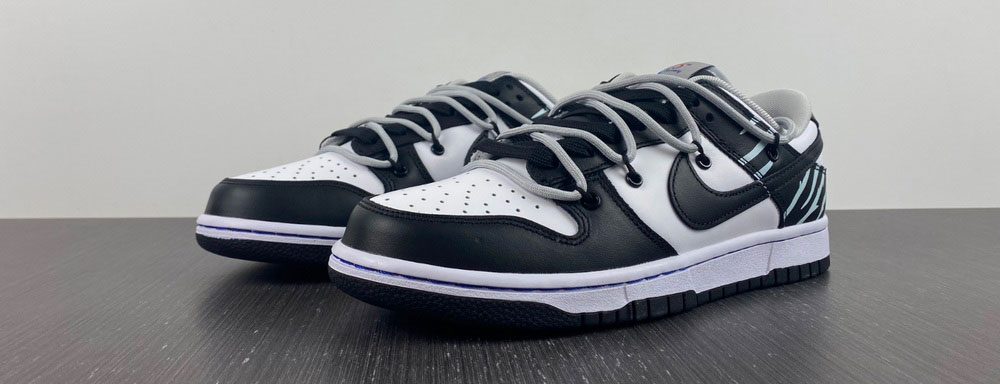 Dunk Low Black White Zebra Pattern