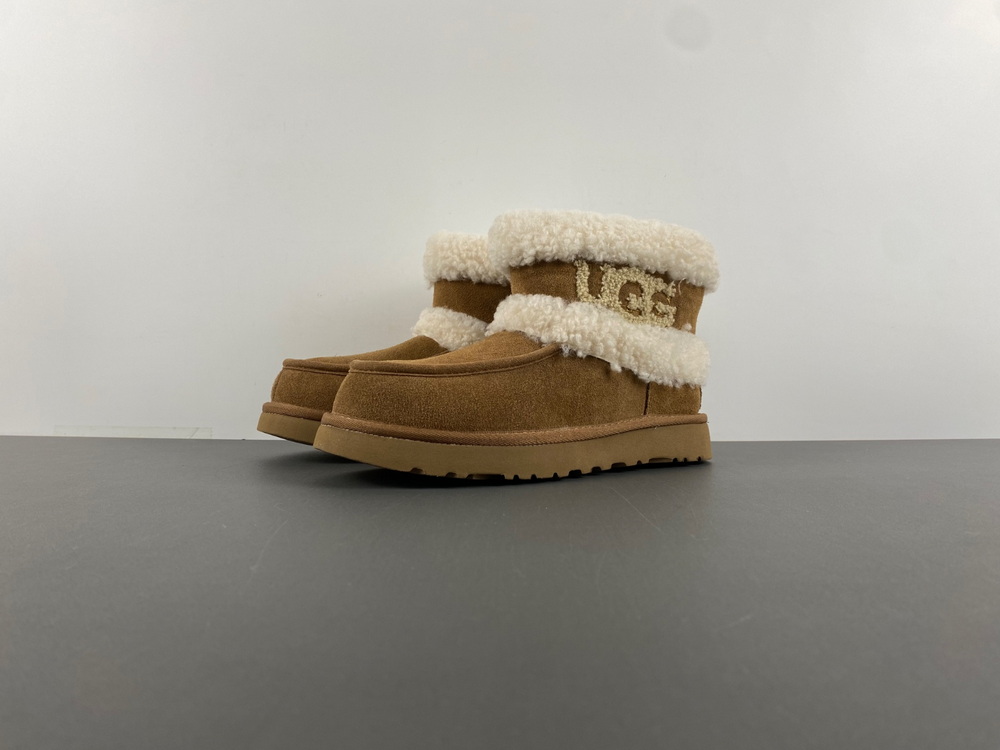UGG Ultra Mini Fluff Boots Chestnut/Black(W)