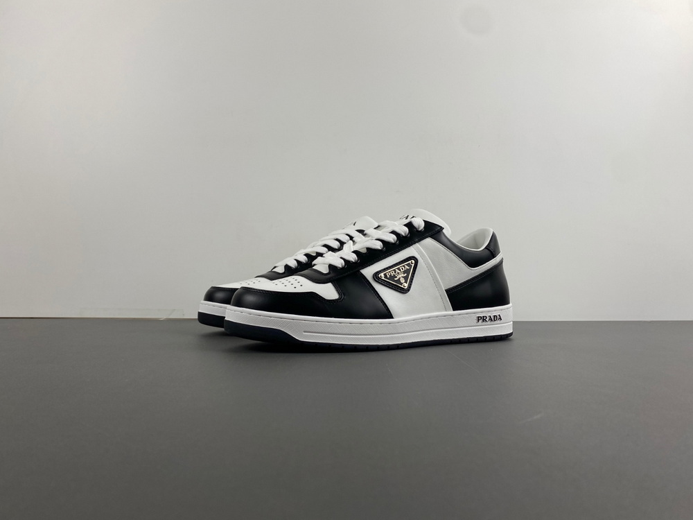 Prada Downtown Low Top Sneakers Leather White Black