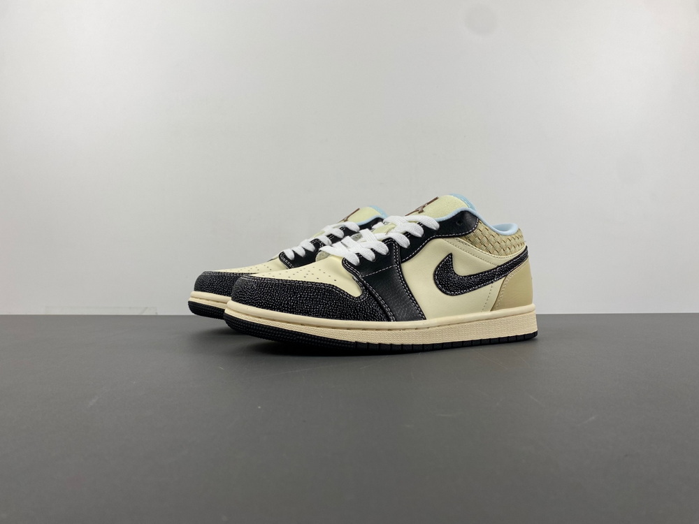 Jordan 1 Low SE Coconut Milk Black Muslin