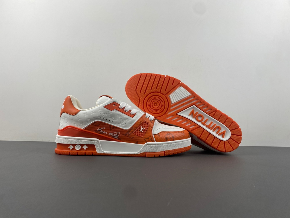PK Batch Louis Vuitton LV trainer White Orange US13=47