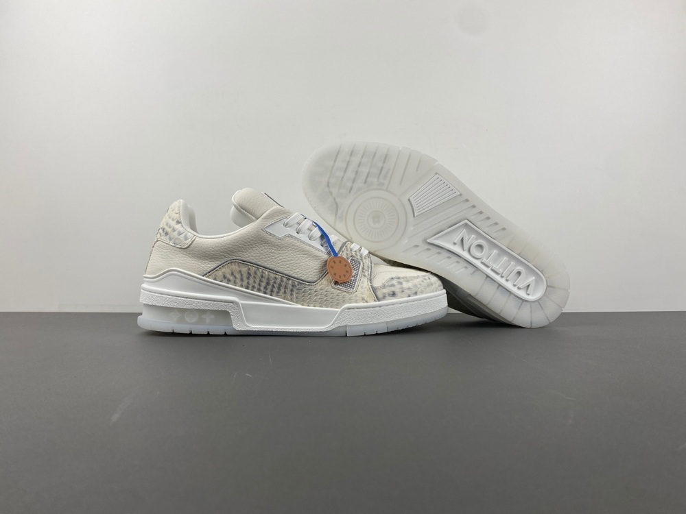 PK Batch Louis Vuitton LV trainer White Grey