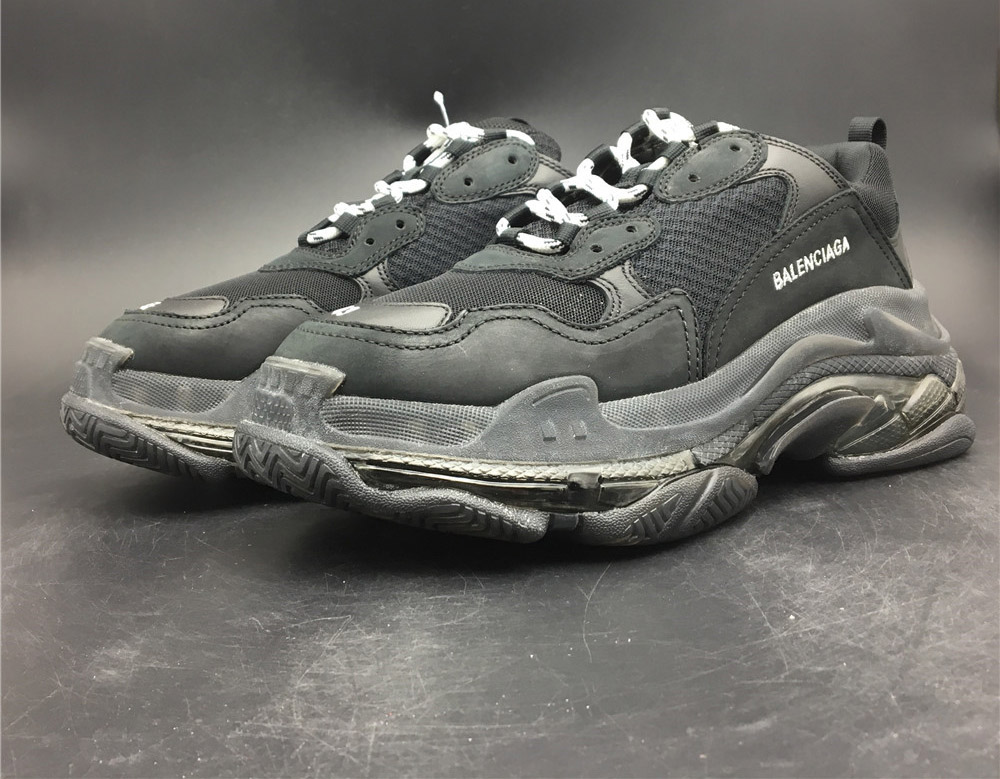 Balenciaga Black Triple S Clear Sole Sneakers