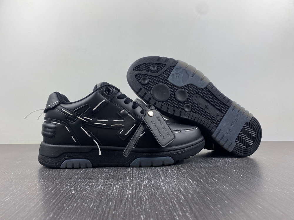 OFF-WHITE Out Of Office OOO Low Tops Sartorial Stitching Black Black
