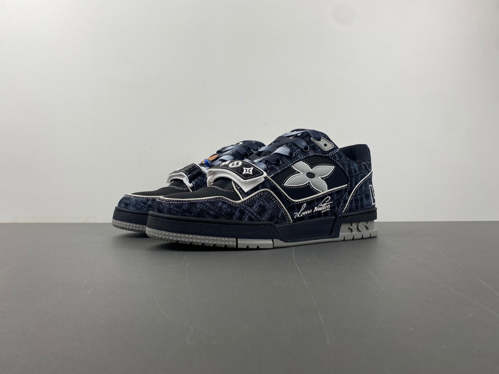 X2 Batch Louis Vuitton LV trainer Dark Blue Gray