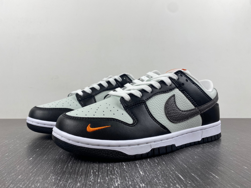 Nike Dunk Low Grey Black Orange Mini Swoosh