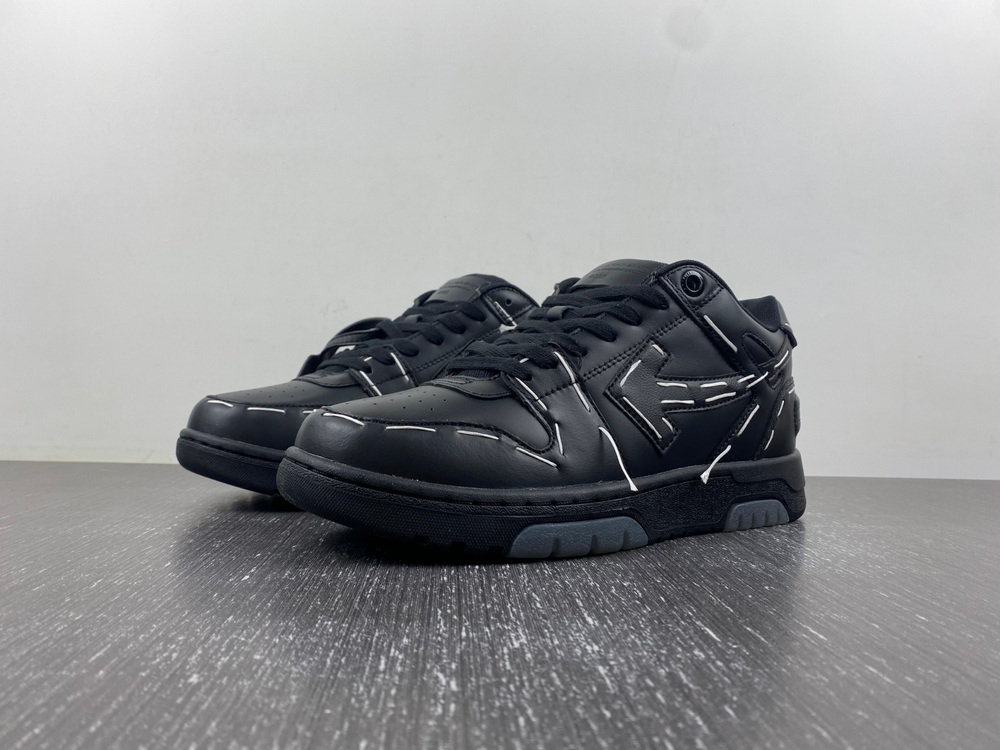 OFF-WHITE Out Of Office OOO Low Tops Sartorial Stitching Black Black