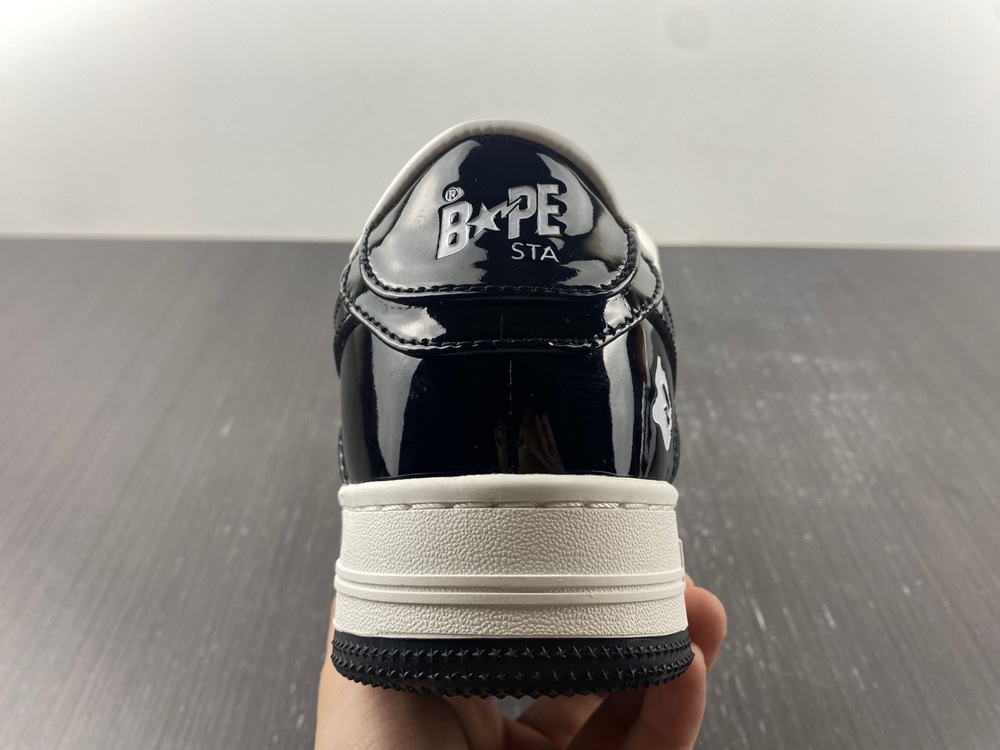 A Bathing Ape Bape Sta Patent Leather Black White