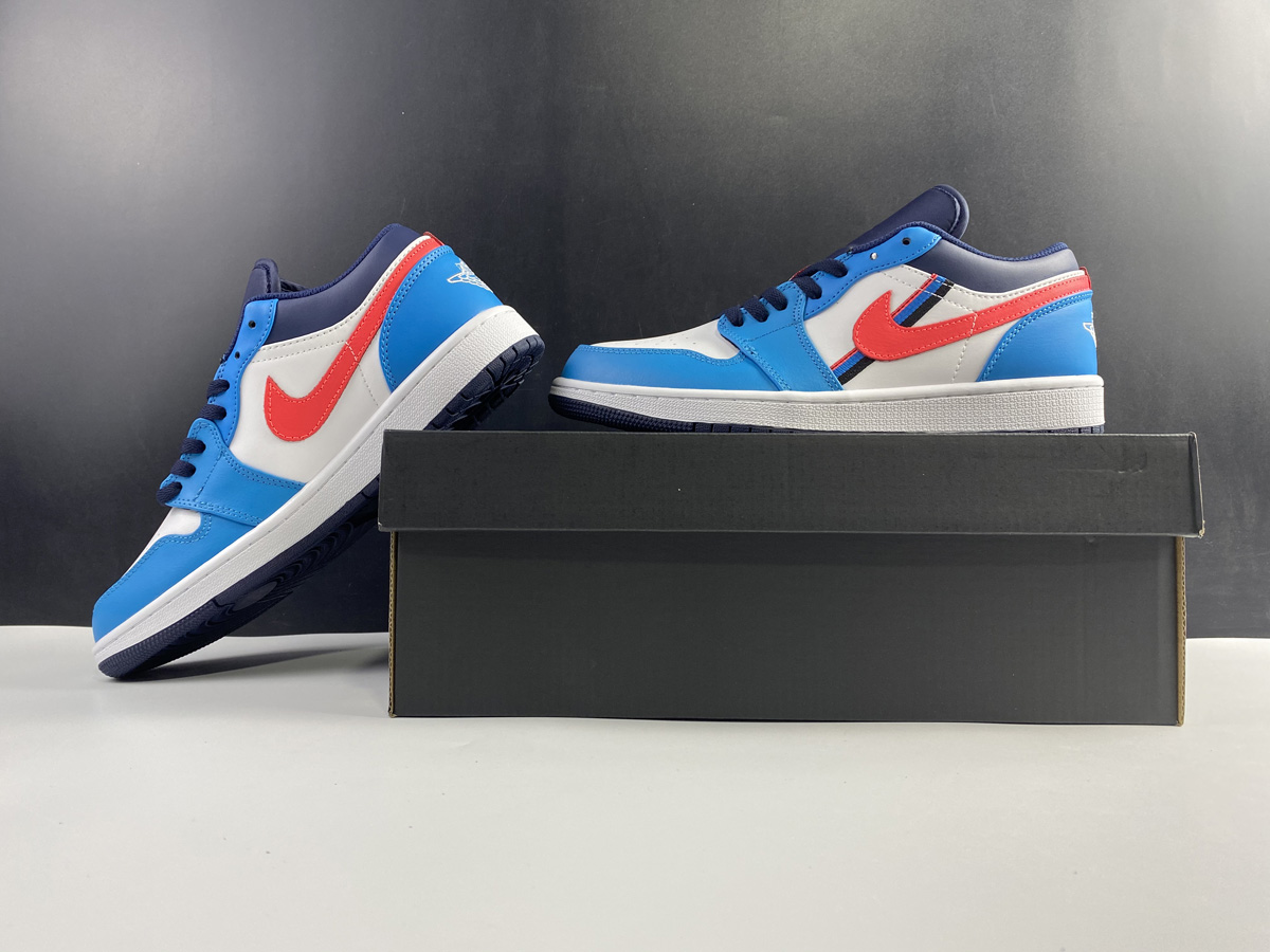 Air Jordan 1 Low White Blue Crimson
