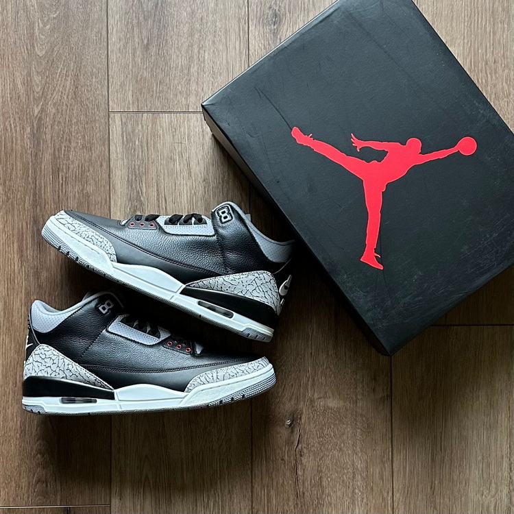GX batch Air Jordan 3 Retro Black Cement Reimagined AJ3 Biggest 14