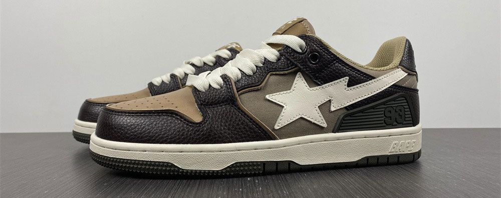 A Bathing Ape Bape SK8 Sta Brown Ivory
