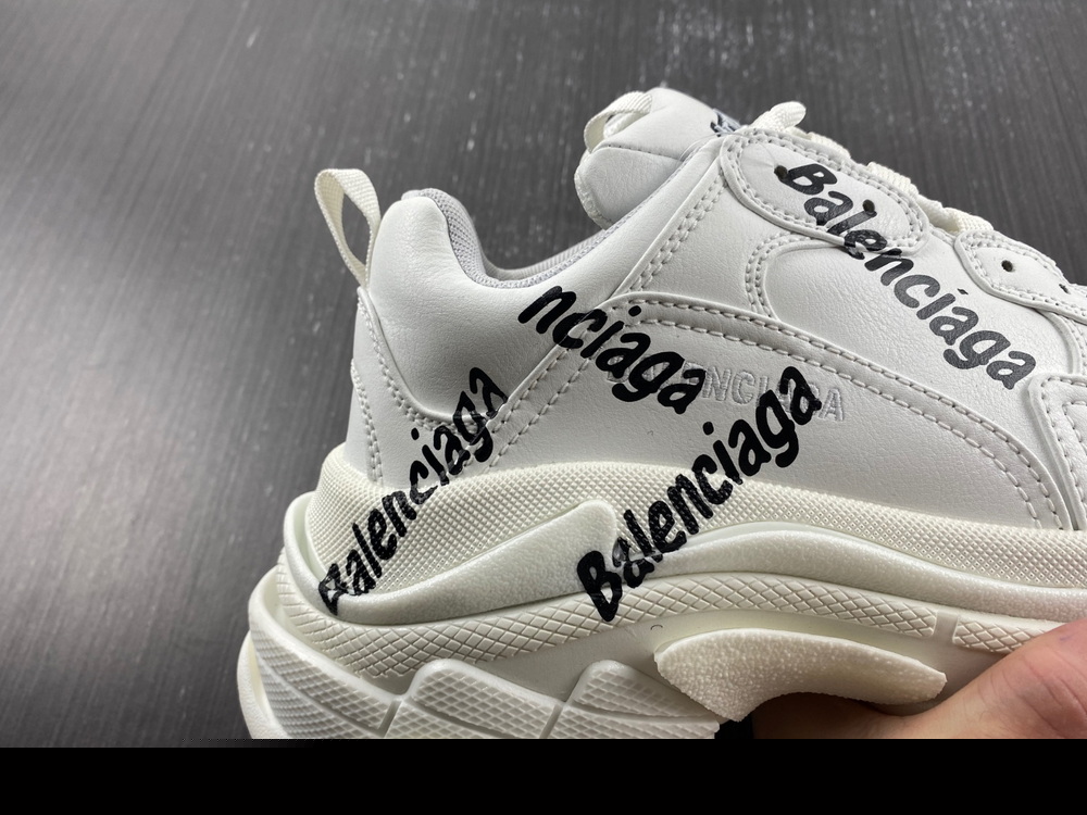 Balenciaga Men Triple S LogoType Sneaker In White