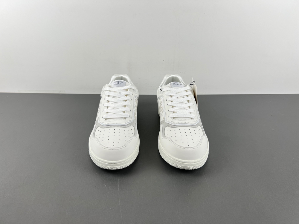 Dior B27 Low White Oblique Leather Silver Gray