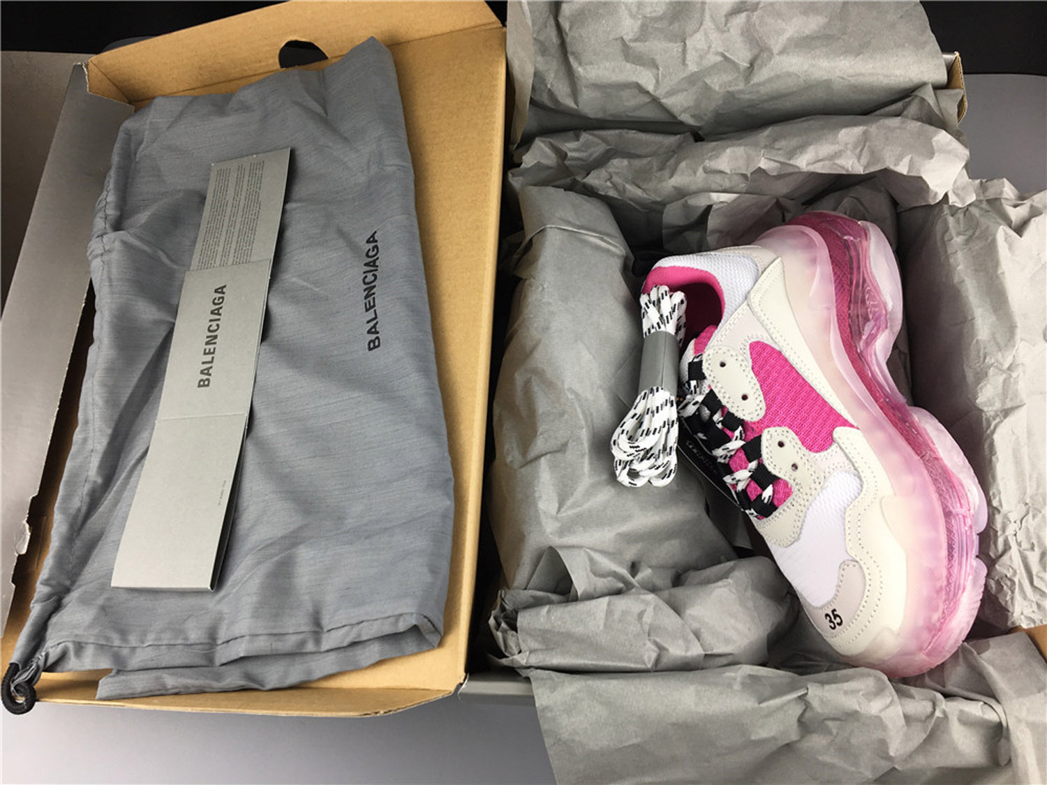 Balenciaga Black Triple S White Pink Sneakers