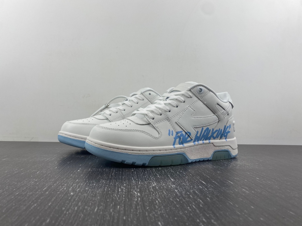 OFF-WHITE Out Of Office OOO Low Tops For Walking White Royal Blue