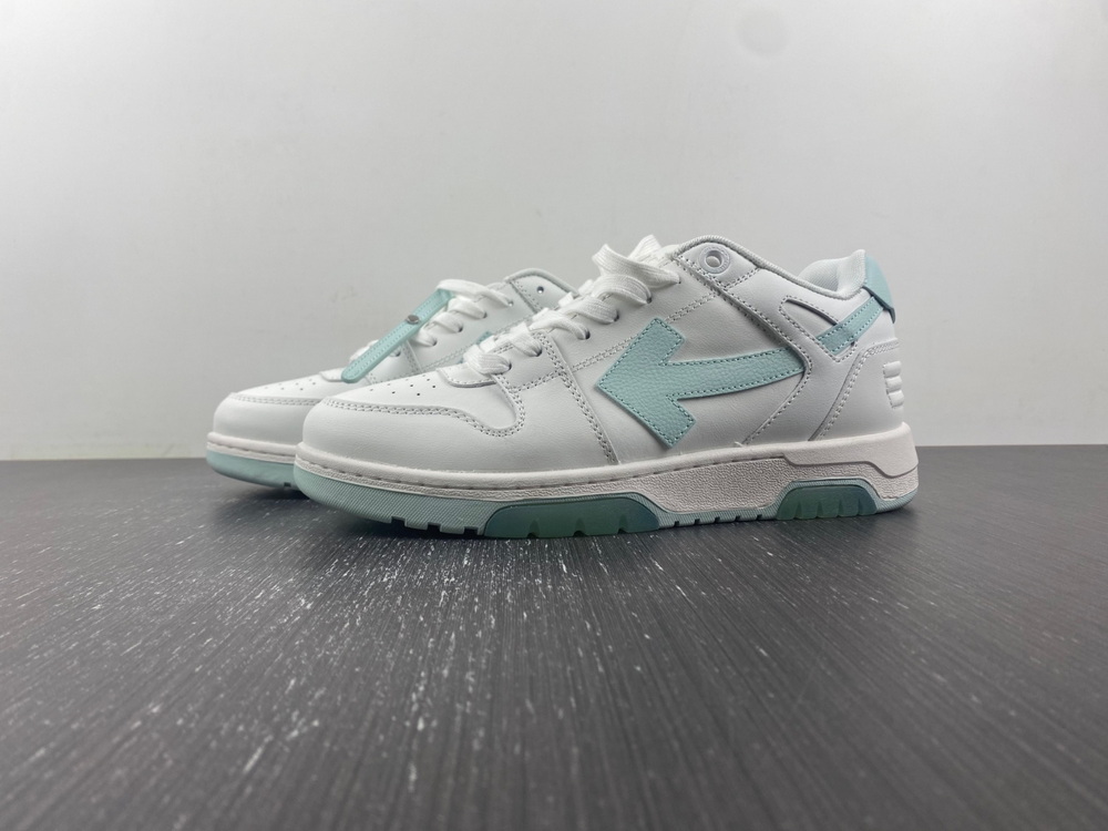 OFF-WHITE Out Of Office OOO Low Tops White Mint