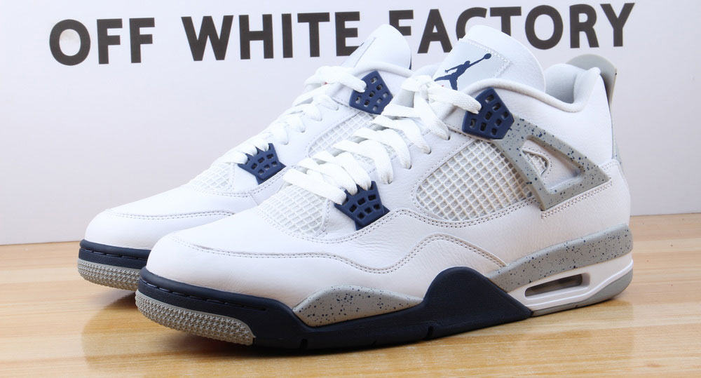 Air Jordan 4 Retro White Midnight Navy AJ4 Biggest 14