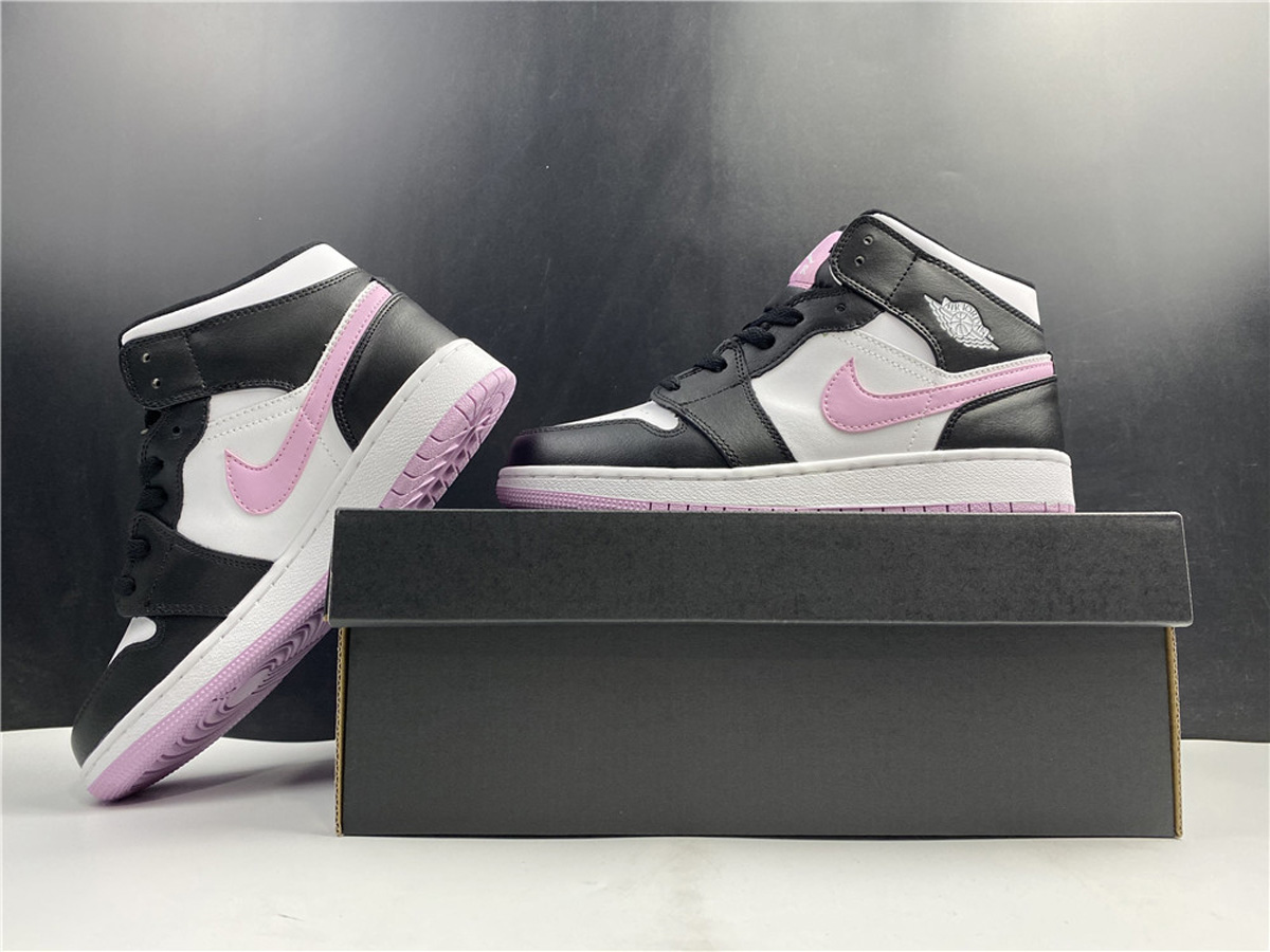 Jordan 1 Mid White Black Light Arctic Pink (GS)