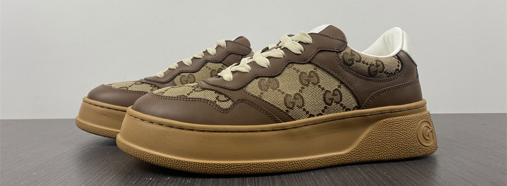 Gucci Jive Monogrammed Canvas and Leather Sneakers