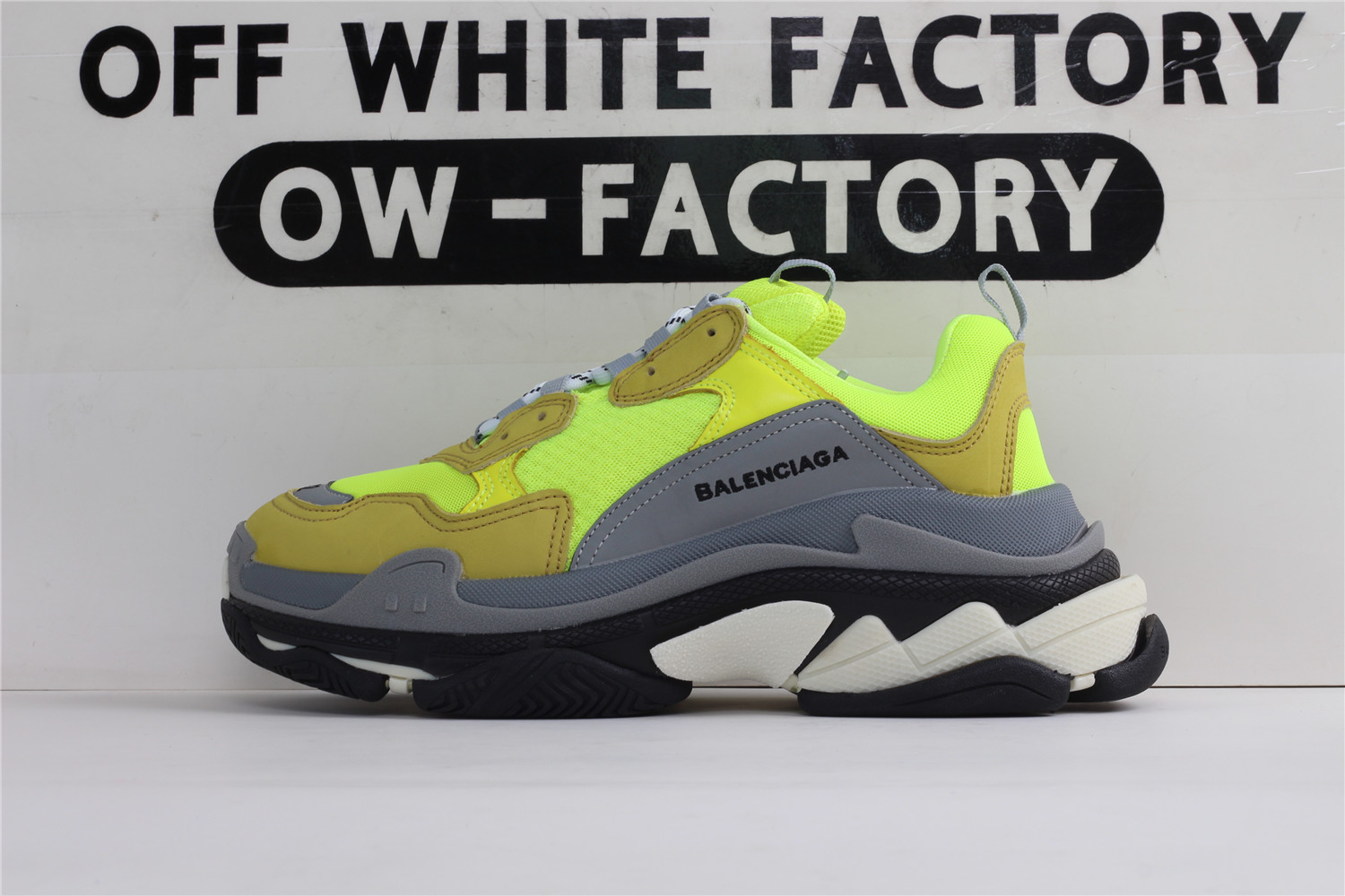 Balenciaga Triple S Mesh Leather Sneakers Green