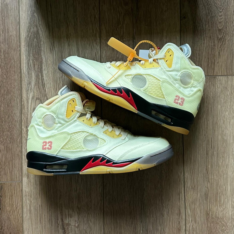 LJR batch Jordan 5 Retro OFF-WHITE Sail
