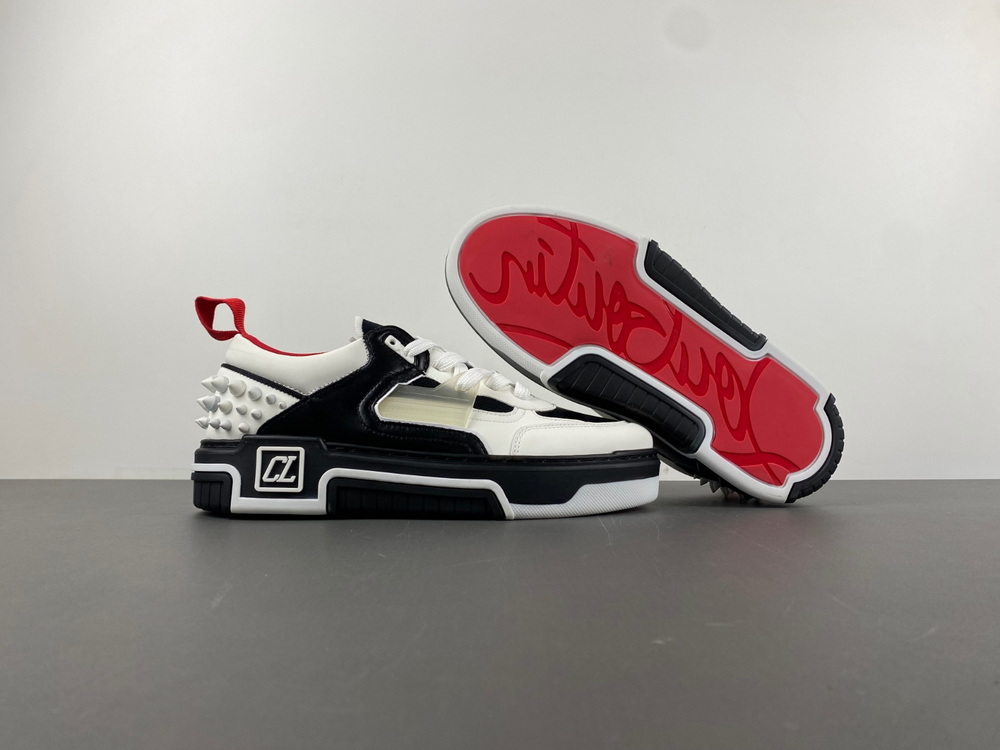 Christian Louboutin Black White Red Leather