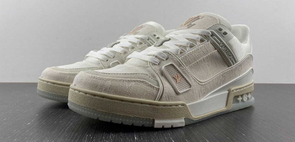 Louis Vuitton LV Trainer Beige Monogram Demin