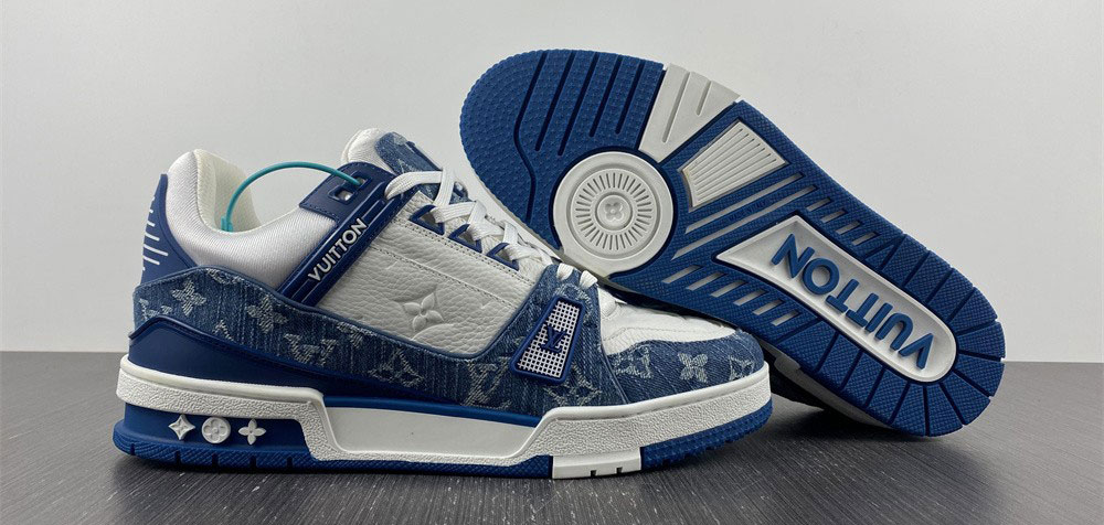 Louis Vuitton LV Trainer Monogram Denim White Blue
