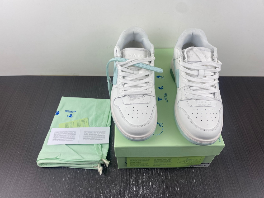 OFF-WHITE Out Of Office OOO Low Tops White Mint
